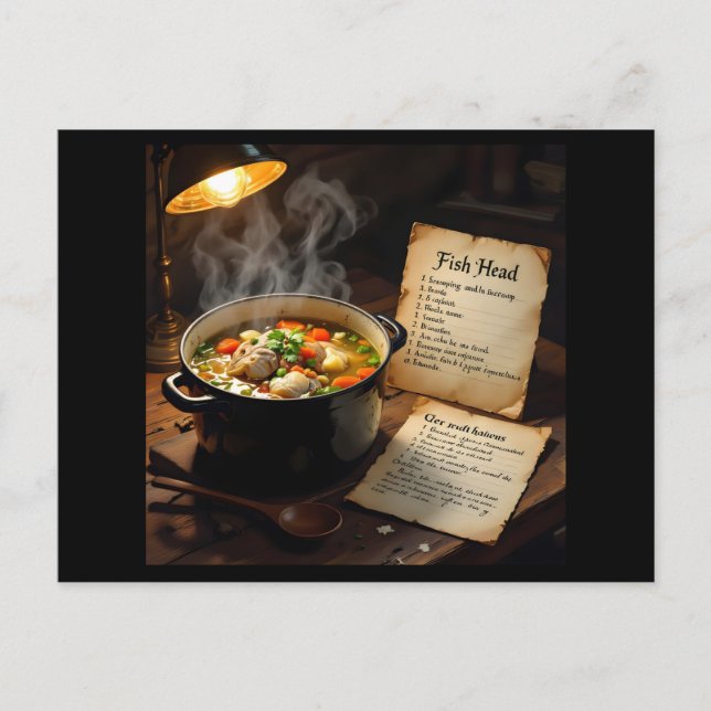 Karibische Fischkopfsuppe Postkarte (Vorderseite)