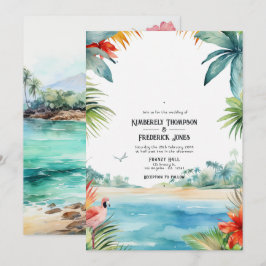 Karibische Hochzeit in Urlaubsort Einladung