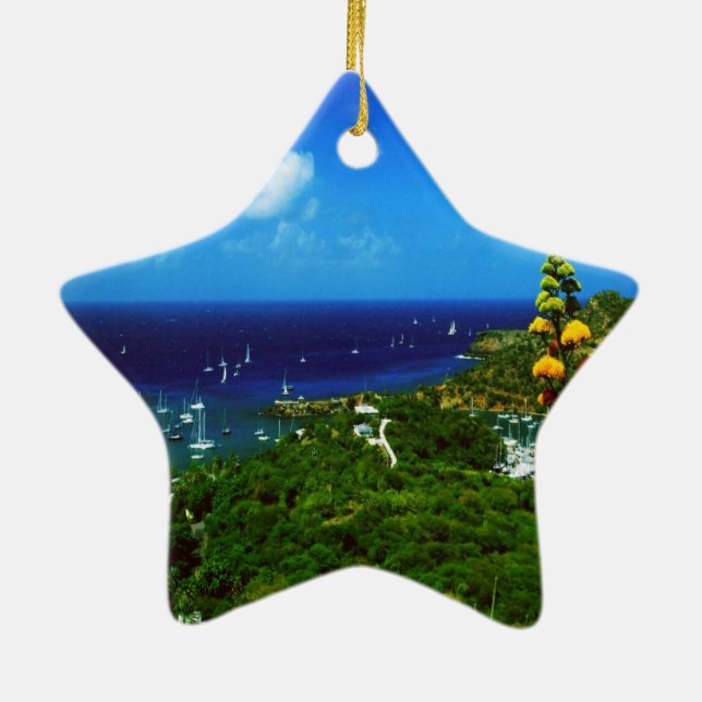 Karibische Insel Antiguas Keramik Ornament (Hinten)