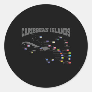 Karibische Inseln Karte West Indies Flags Runder Aufkleber