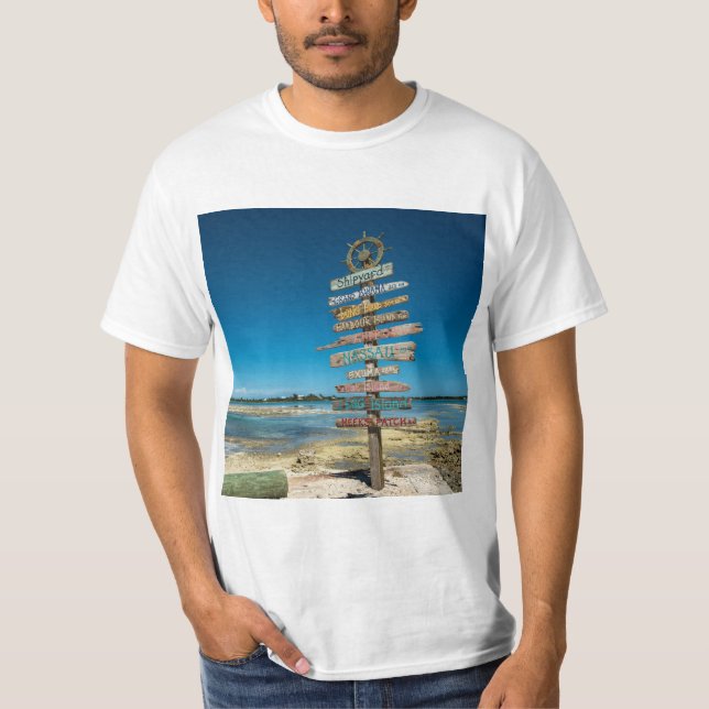 Karibische Inseln - Wegweiser T-Shirt (Vorderseite)