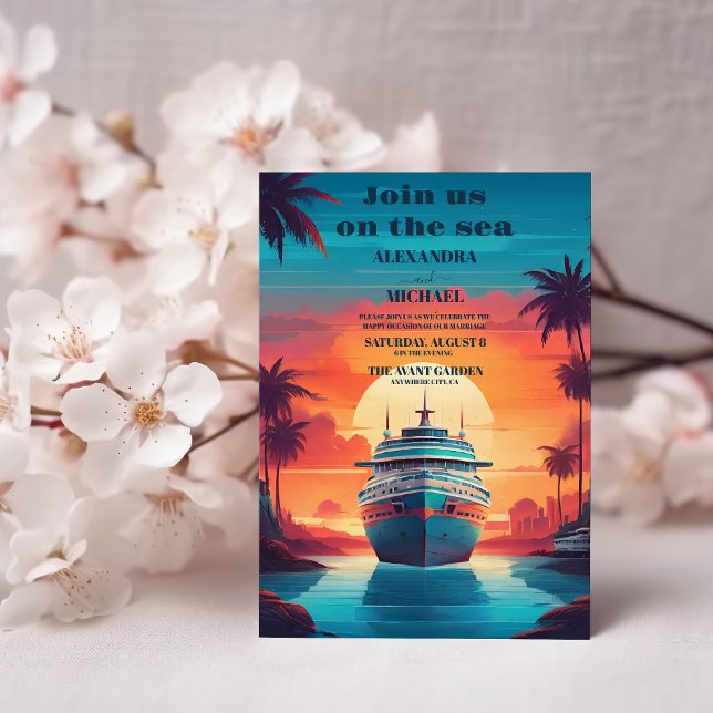 Karibische Küste landschaftliche Tropen Hochzeit Einladung (Von Creator hochgeladen)