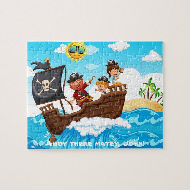 Karibische Piraten, Piratenschiff, Schatzinsel, (Horizontal)