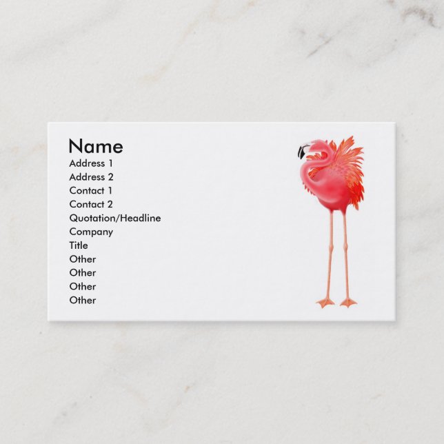 Karibische rosa Flamingo-Visitenkarte Visitenkarte (Vorderseite)