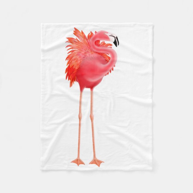 Karibische rosa Flamingo-Vogel-Fleece-Decke Fleecedecke (Vorderseite)