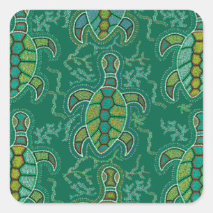 Karibische Tortuga Quadratischer Aufkleber