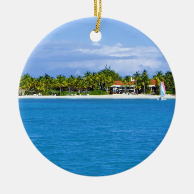 Karibische Weihnachtsverzierung Keramik Ornament (Vorne)
