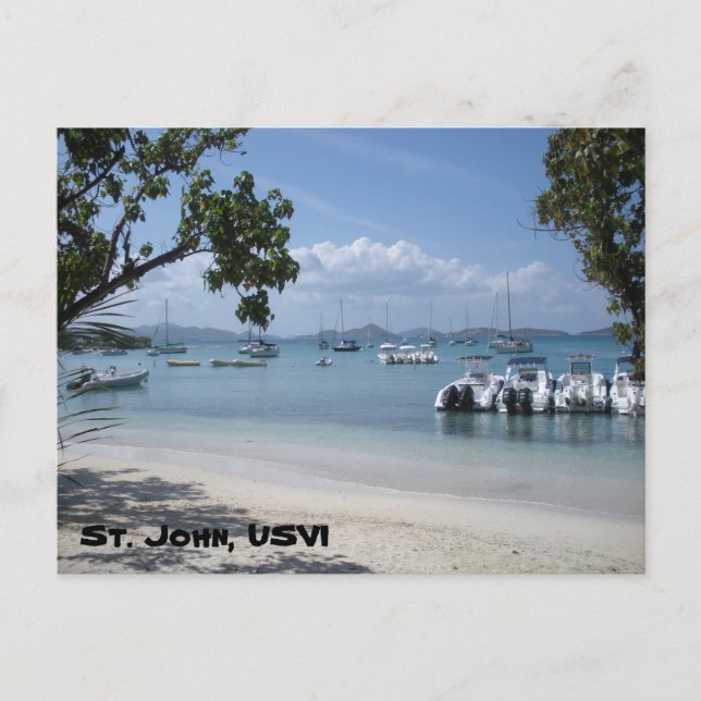 Karibischer Hafen mit Strand Postkarte (Vorderseite)