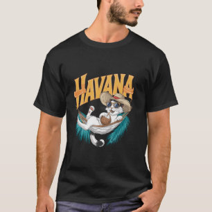 Karibischer Inselurlaub Funny Cat Kuba Havanna T-Shirt