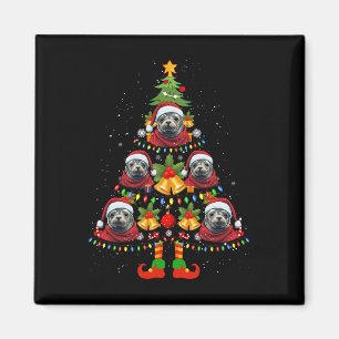 Karibischer Mönch Siegel Hund Weihnachtsmannmütze  Magnet