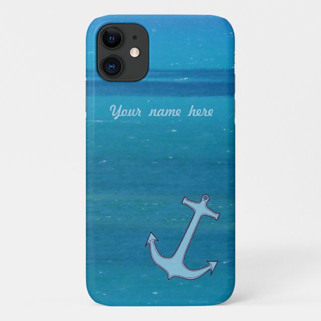 Karibischer Seeanker personalisiert Case-Mate iPhone Hülle (Rückseite)