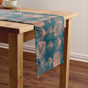 Karibischer Stammbaum: Aquamarin, Coral Throw Kurzer Tischläufer