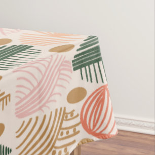 Karibischer Stammbaum: Boho Dark Green, Pink Tischdecke
