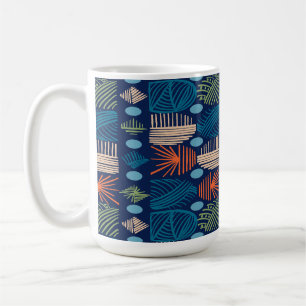 Karibischer Stammbaum: Festliches Blau, Orange Kaffeetasse
