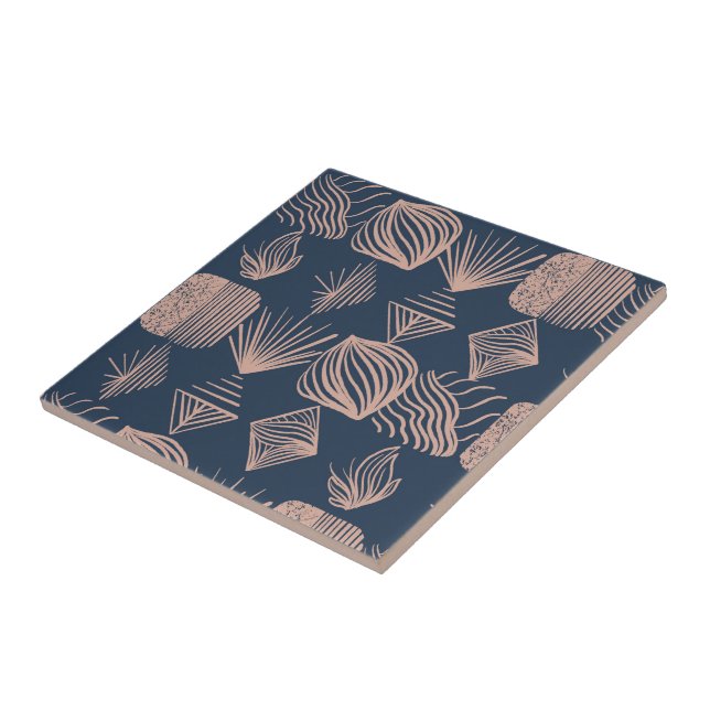 Karibischer Stammbaum: Navy Blue, Pink Fliese (Seite)