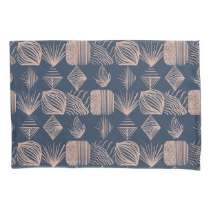 Karibischer Stammbaum: Navy Blue, Pink Kissenbezug
