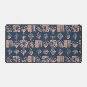 Karibischer Stammbaum: Navy Blue, Pink Schreibtischunterlage