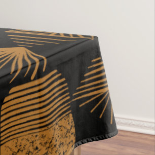 Karibischer Stammbaum: Schwarz, Gold Tischdecke