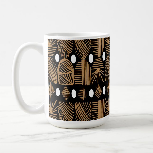 Karibischer Stammbaum: Schwarz, Weiß, Gold Kaffeetasse (Links)