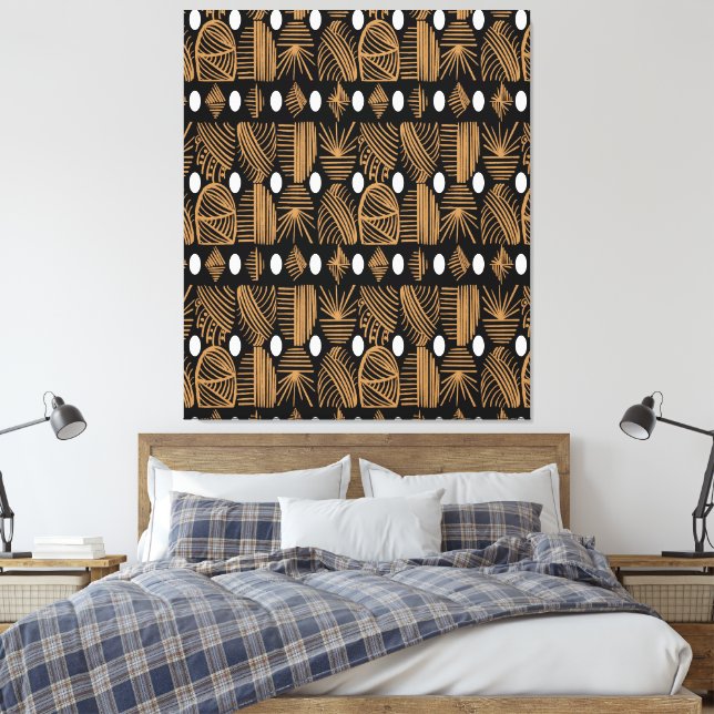Karibischer Stammbaum: Schwarz, Weiß, Gold Leinwanddruck (Insitu (Schlafzimmer))