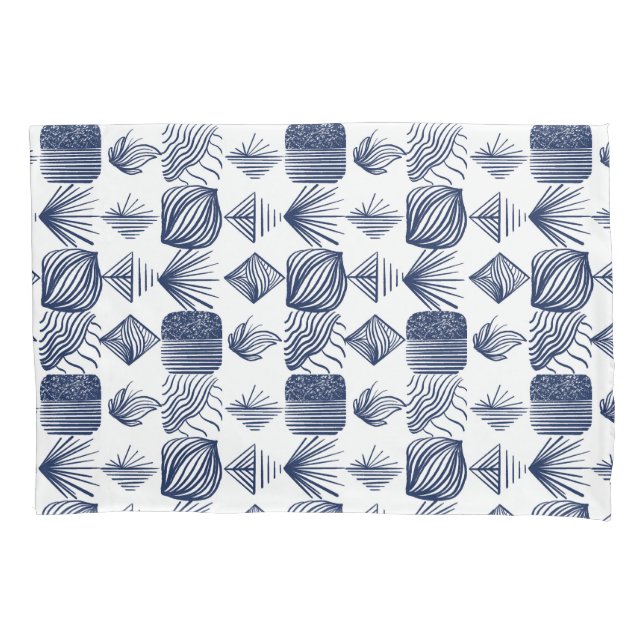 Karibischer Stammbaum: Weiß, Navy Blue Kissenbezug (Vorderseite)