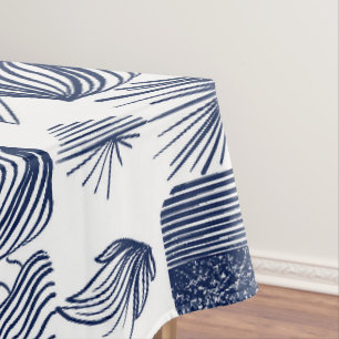 Karibischer Stammbaum: Weiß, Navy Blue Tischdecke