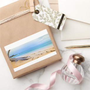 Karibischer Strand Rechteckiger Aufkleber