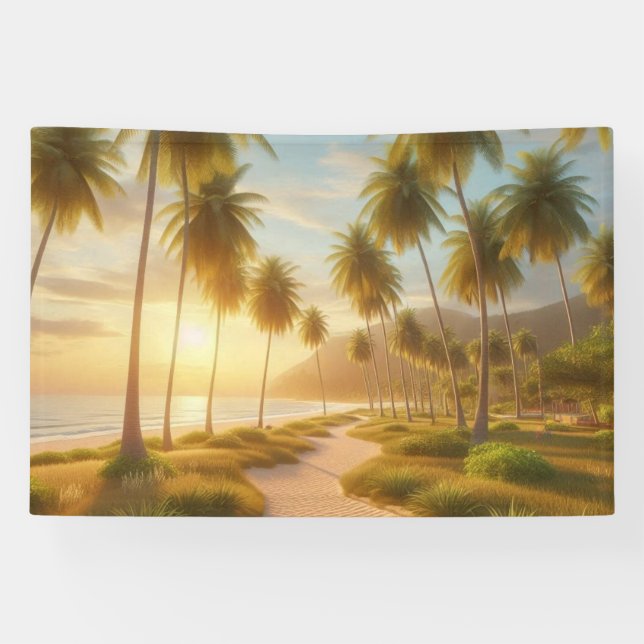 karibischer/tropischer/hawaiianischer Sonnenunterg Banner (Horizontal)