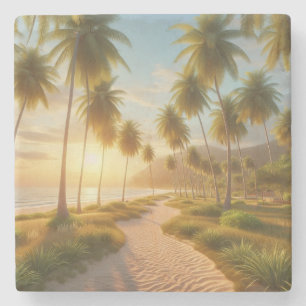 karibischer/tropischer/hawaiianischer Sonnenunterg Steinuntersetzer