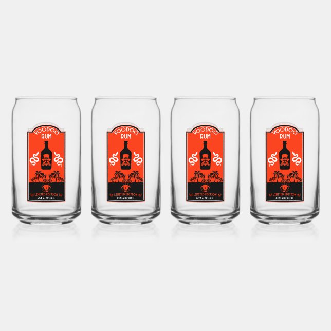 Karibischer Voodoo Rum Dosenglas (Vorderseite)
