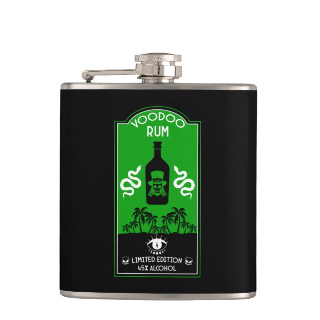 Karibischer Voodoo Rum Flachmann (Vorderseite)