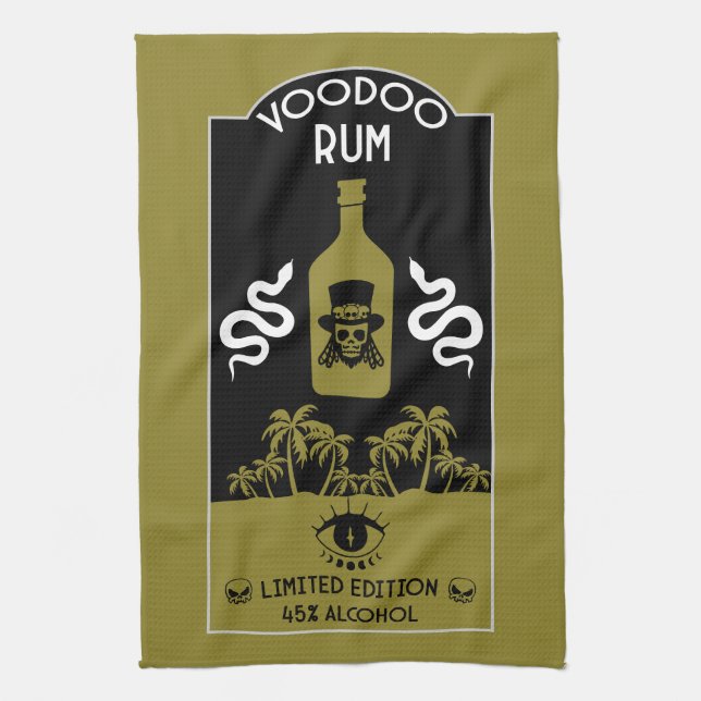 Karibischer Voodoo Rum Geschirrtuch (Vertikal)