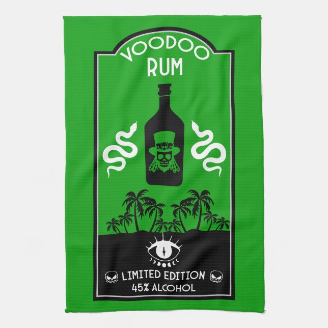 Karibischer Voodoo Rum Geschirrtuch (Vertikal)