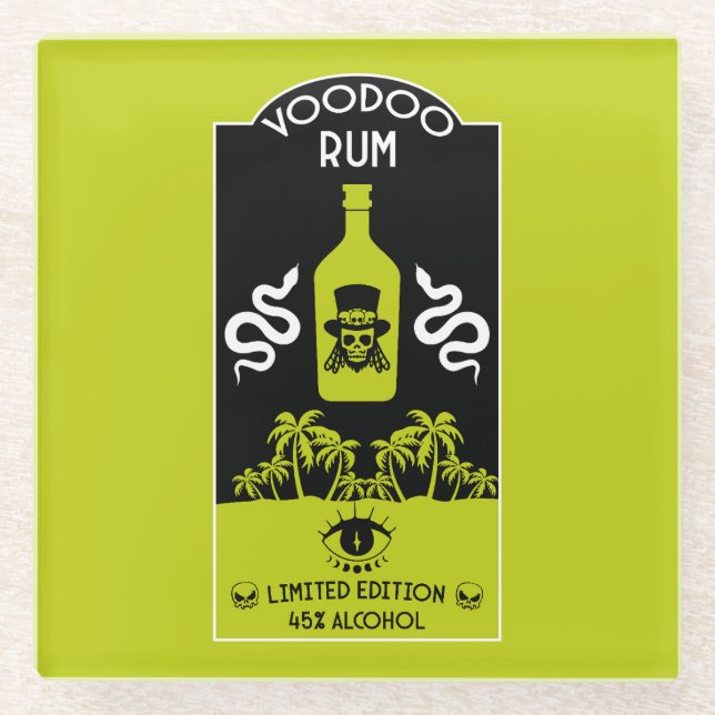 Karibischer Voodoo Rum Glasuntersetzer (Vorderseite)