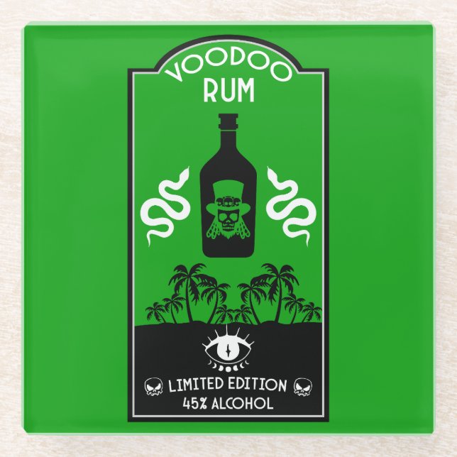 Karibischer Voodoo Rum Glasuntersetzer (Vorderseite)