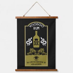 Karibischer Voodoo Rum Wandteppich Mit Holzrahmen