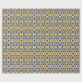 Karibisches Blau-Gold-Fliesenmotiv Muster Azulejo Geschenkpapier