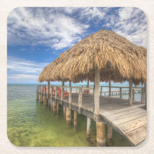 Karibisches Dock Rechteckiger Pappuntersetzer