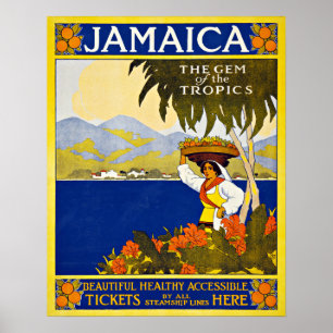 Karibisches Meer Vintage Reise-Jamaikas Poster
