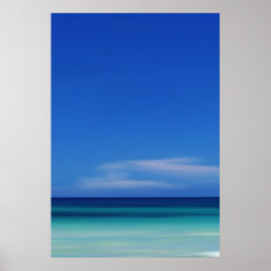 Karibisches Seeblauer abstrakter Foto-Druck Poster