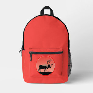 Karibu bei Sonnenuntergang - Originale Wildlife-Ku Bedruckter Rucksack