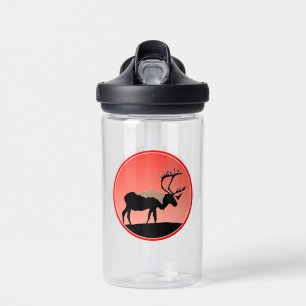 Karibu bei Sonnenuntergang - Originale Wildlife-Ku Trinkflasche