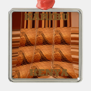 Karibu Giraffe Hakuna Matata Chic Modern Art Col Silbernes Ornament