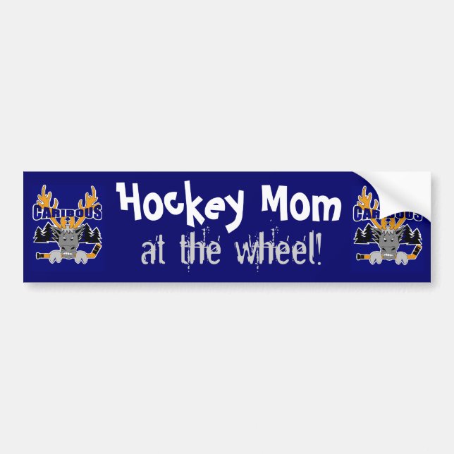 Karibu-Hockey-Mama-Autoaufkleber Autoaufkleber (Vorne)