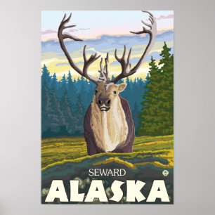 Karibu im wilden - Seward, Alaska Poster