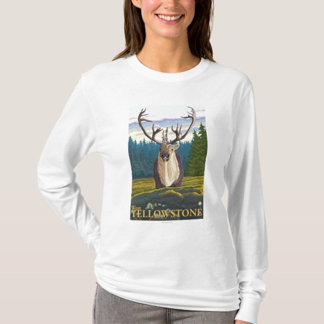 Karibu im wilden - WestYellowstone, M.Ü. T-Shirt (Vorderseite)