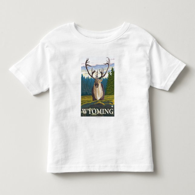 Karibu im wilden - Wyoming Kleinkind T-shirt (Vorderseite)