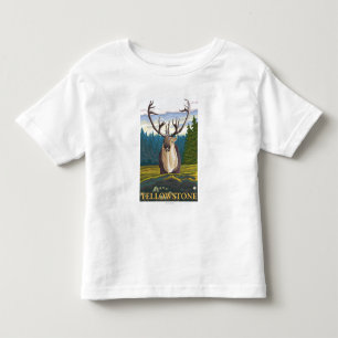 Karibu im wilden - Yellowstone-Staatsangehöriger Kleinkind T-shirt