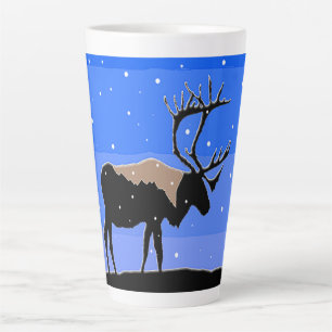 Karibu im Winter - Originale Wildtierkunst Milchtasse