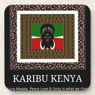 Karibu Kenya: Vibrant National Flag Colors Hakuna Untersetzer